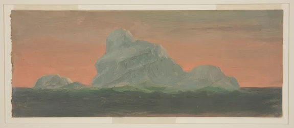 ドローイング、夕空に映える氷山、1859年6月