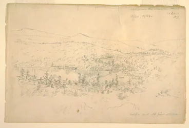 デッサン、山の家近くの湖、1844年9月