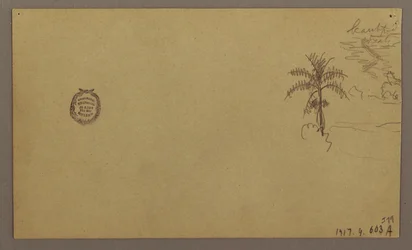 素描、風景；裏面：風景の中の木、空、1865年5月-8月