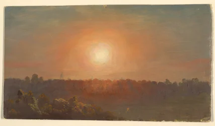 ドローイング、夕暮れの風景、1860-70年