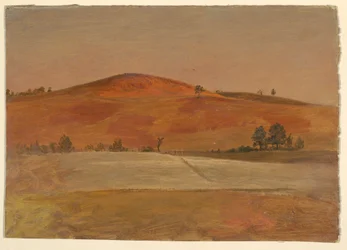 素描《低い丘と畑のある風景》1870-80年