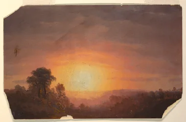 素描《夕日のある風景》1860-70年