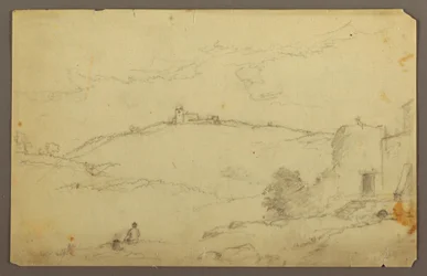 ドローイング、人物のいる風景、1885年