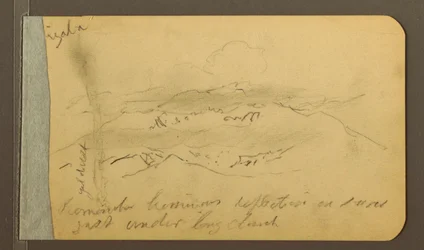 デッサン、山の側面、1889年