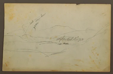 デッサン、山の風景、コロンビアまたはエクアドル、1853年