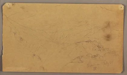 デッサン、山の風景、ジャマイカ、西インド諸島、1865年7月