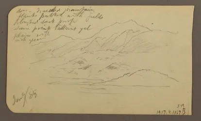 素描「山脈、トルーカ」裏面：山脈、トルーカ、1885年1月7日