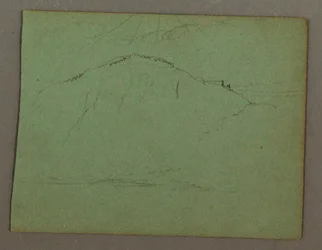 ドローイング、海岸沿いの山、おそらく1856年