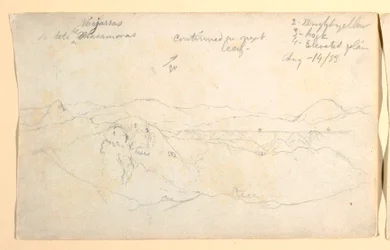 デッサン、山の風景、コロンビア、1853年8月14日