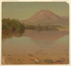 デッサン、カタディン湖からのカタディン山、おそらく1870年