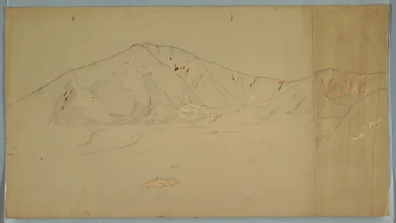 ドローイング、南東からのカタディン山；裏面はカタディン山、1876-78年