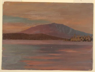 トーグ池から見たカタディン山、1877年