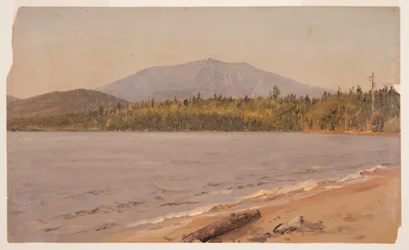 トーグ池から見たカタディン山、1878年頃のデッサン。