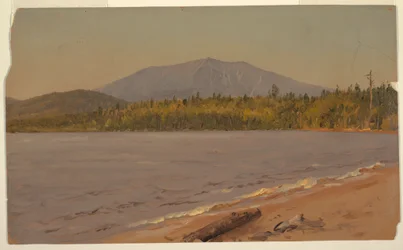 トーグ池から見たカタディン山、1878年頃のデッサン。