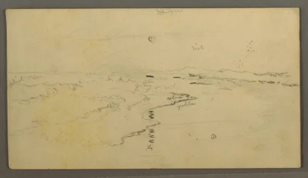 ドローイング、川、映る月、1870年6月14日