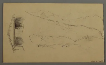 ドローイング、屋根、門、山頂、1868年8月