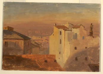ドローイング、屋上、ローマ、イタリア、1868-69年