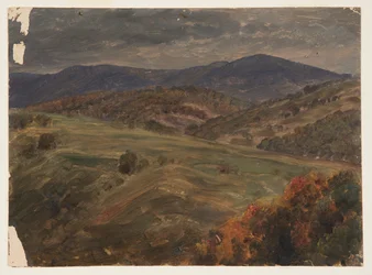 デッサン、キャッツキルの風景、1870-80年