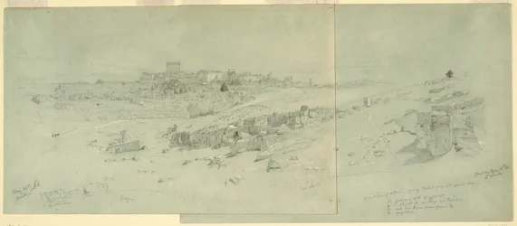 デッサン、朝の寺院、バールベック、1868年5月12日