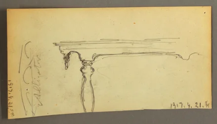 デッサン《森の中の道を行く3頭の牛》1845年頃