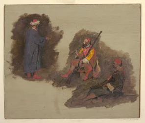 素描《3人のベドウィン》1868-69年