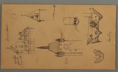 ドローイング、塔、アルプスの建物、1868年