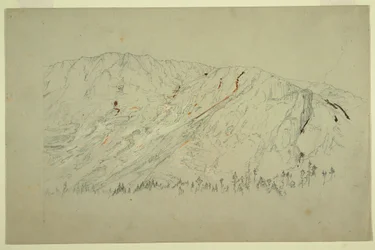 図面、大盆地上部、カタディン山、1877年9月