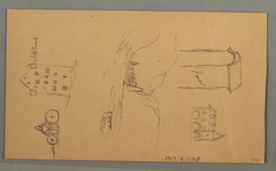 デッサン、ヴァレからの谷、おそらく1868年
