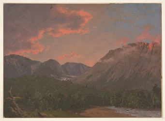 夕暮れ時の山の風景