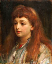 若い女の子、頭と肩の肖像画