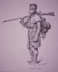 フランス・カンディアンの毛皮の捕獲者 Coureur du Bois