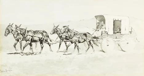 ウィリアムソンの舞台の1つ、1892年頃（紙にペンとブラシと黒のインクと中国の白）