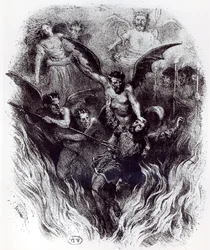 エクトル・ベルリオーズ（1803-69）作『ファウストの劫罰』（1846）の管弦楽総譜のための挿絵、1854年