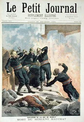 1894年2月26日、ルプティジャーナルより、ルイイ通りの爆発とバウシャト軍曹の死