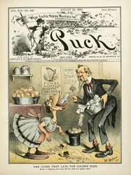 金の卵を産むガチョウ」『Puck』8月22日号表紙