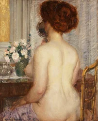 ドレッシングテーブルの女性