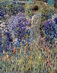 庭の女」、1912年頃、フレデリック・カール・フリーゼケ（1874-1939）による絵画、油彩・キャンバス、81x65 cm
