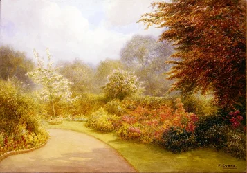 Azaleas Rectory Gardens, Brockhurst Hill （水彩・紙）