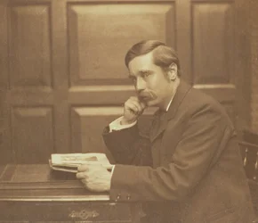 ハーバードジョージウェルズ（1866-1946）のポートレート写真by Frederick Hollyer（1837-1933）1903（セピア写真）