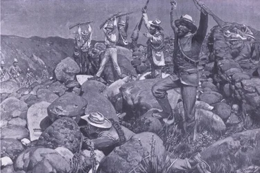 リバプールを絶望的な位置に引き寄せた偽装降伏、イラスト：プレトリア後：ゲリラ戦争、1902年