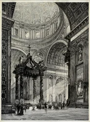 サン ピエトロ大聖堂、ローマ、イタリア、内部ビュー、1878 年。