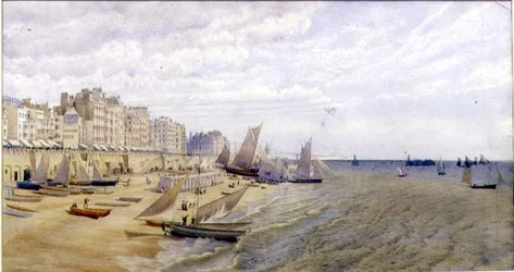 The Front, Brighton, c.1870 (水彩・紙)