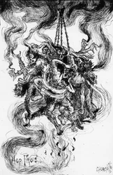 エドガー・アラン・ポーの挿絵「Hog Frog」1884年頃（エッチング）