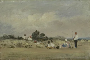 Haymakers Resting（ミルボードに油彩）