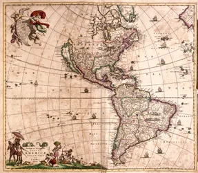 アメリカの地図（銅版画