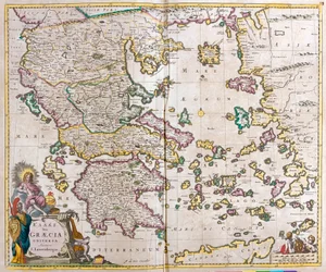 ギリシャの地図（銅版画
