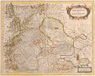 ピエモン（イタリア）の地図（銅版画