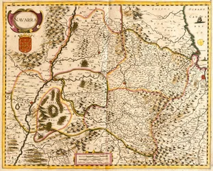 ナバラ王国(フランス)の地図(エッチング)