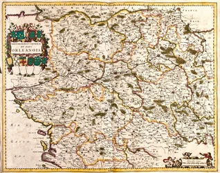 オルレアン国（フランス）の一般政府の地図（エッチング