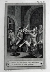 1762年7月17日のロシア皇帝ピーター3世Fyodorovichの暗殺